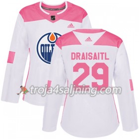 Edmonton Oilers tröja Leon Draisaitl 29 Vit 2017-2018 Adidas Rosa Fashion Authentic - Dame NHL Tröjor